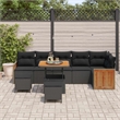 Afuera Living 11 Piece Poly Rattan Garden Sofa Set With Cushions in Black