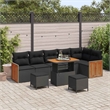 Afuera Living 11 Piece Poly Rattan Garden Sofa Set With Cushions in Black
