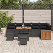 Afuera Living 11 Piece Poly Rattan Garden Sofa Set With Cushions in Black