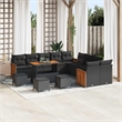 Afuera Living 18 Piece Poly Rattan Garden Sofa Set With Cushions in Black