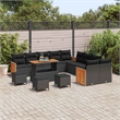 Afuera Living 18 Piece Poly Rattan Garden Sofa Set With Cushions in Black