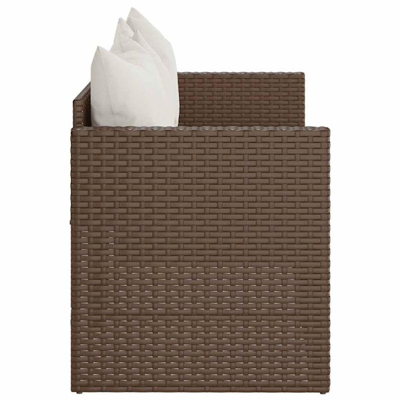 Afuera Living 3-Seater Poly Rattan Patio Sofa Modular in Brown