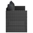 Afuera Living 3-Seater Poly Rattan Patio Sofa With Cushions in Black/Black Frame