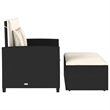 Afuera Living Contemporary Patio Sofa in Black & Cream With White Frame