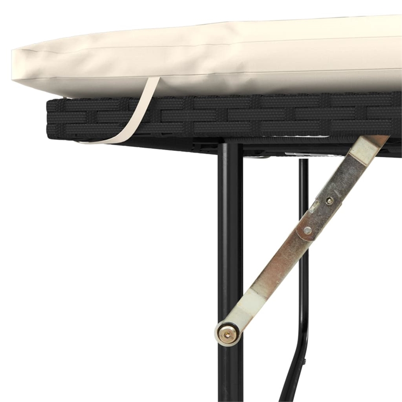 Afuera Living Contemporary Patio Sofa in Black & Cream With White Frame