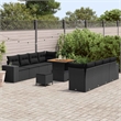 Afuera Living 11 Piece Poly Rattan Garden Sofa Set With Cushions in Black