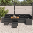 Afuera Living 9 Piece Poly Rattan Garden Sofa Set With Cushions in Black
