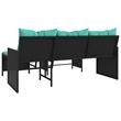 Afuera Living Garden Sofa With Blue Cushions in Turquoise/Black Frame