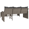 Afuera Living Large Poly Rattan Garden Sofa With Removable Covers in Gray