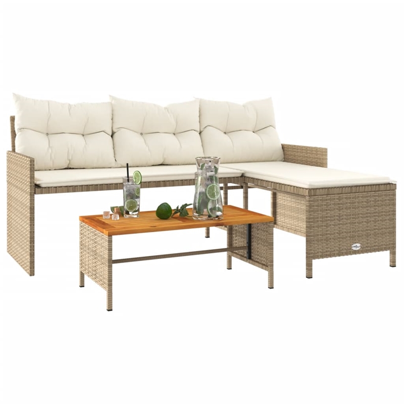 Afuera Living Contemporary Large Modular PE Rattan Garden Sofa in Beige
