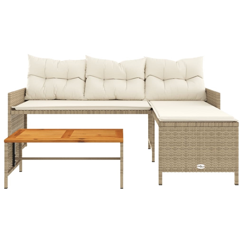 Afuera Living Contemporary Large Modular PE Rattan Garden Sofa in Beige