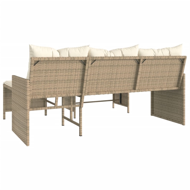 Afuera Living Contemporary Large Modular PE Rattan Garden Sofa in Beige