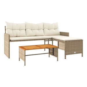 Afuera Living Contemporary Large Modular PE Rattan Garden Sofa in Beige
