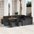 Afuera Living 13 Piece Garden Sofa Set With Cushions And Storage in Black
