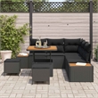 Afuera Living 8 Piece Poly Rattan Garden Sofa Set With Cushions in Black
