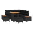 Afuera Living 8 Piece Poly Rattan Garden Sofa Set With Cushions in Black