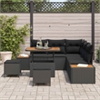 Afuera Living 8 Piece Poly Rattan Garden Sofa Set With Cushions in Black