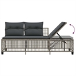 Afuera Living 3-Piece Rattan Corner Patio Sofa Set With Cushions in Dark Gray