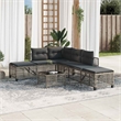 Afuera Living 3-Piece Rattan Corner Patio Sofa Set With Cushions in Dark Gray