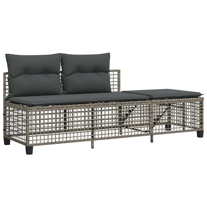 Afuera Living 3-Piece Rattan Corner Patio Sofa Set With Cushions in Dark Gray