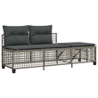 Afuera Living 3-Piece Rattan Corner Patio Sofa Set With Cushions in Dark Gray