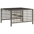 Afuera Living 3-Piece Rattan Corner Patio Sofa Set With Cushions in Dark Gray