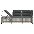 Afuera Living 3-Piece Rattan Corner Patio Sofa Set With Cushions in Dark Gray