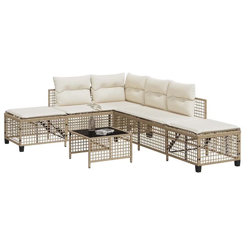 Afuera Living Garden Sofa Set in Beige & Cream With White Frame