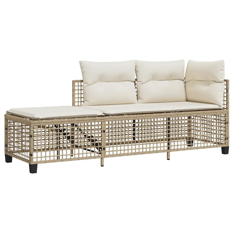 Afuera Living Garden Sofa Set in Beige & Cream With White Frame