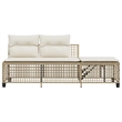 Afuera Living Garden Sofa Set in Beige & Cream With White Frame