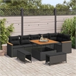 Afuera Living 9 Piece Poly Rattan Garden Sofa Set With Cushions in Black
