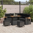Afuera Living 9 Piece Poly Rattan Garden Sofa Set With Cushions in Black