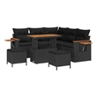 Afuera Living 9 Piece Poly Rattan Garden Sofa Set With Cushions in Black