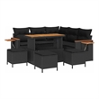 Afuera Living 10 Piece Poly Rattan Garden Sofa Set With Cushions in Black