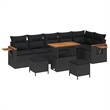 Afuera Living 11 Piece Poly Rattan Garden Sofa Set With Cushions in Black