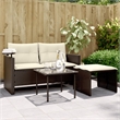 Afuera Living Contemporary Garden Sofa Set in Brown And Cream
