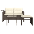 Afuera Living Contemporary Garden Sofa Set in Brown And Cream