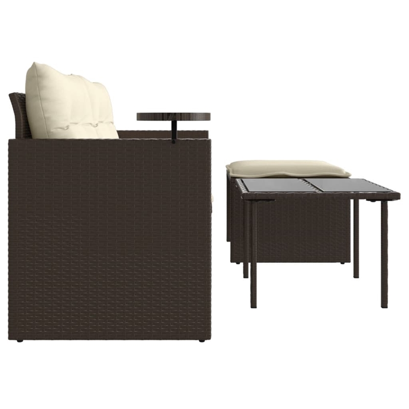 Afuera Living Contemporary Garden Sofa Set in Brown And Cream