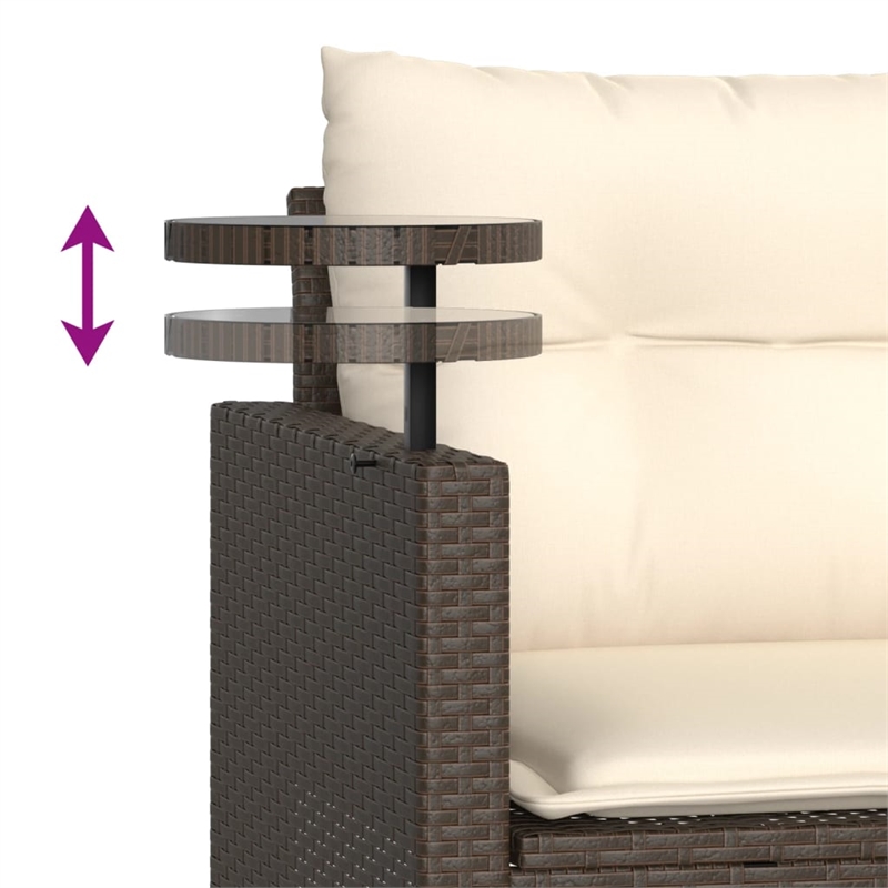 Afuera Living Contemporary Garden Sofa Set in Brown And Cream