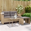 Afuera Living 2-Seater PE Rattan Garden Sofa Set in Beige And Light Gray