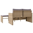 Afuera Living 2-Seater PE Rattan Garden Sofa Set in Beige And Light Gray
