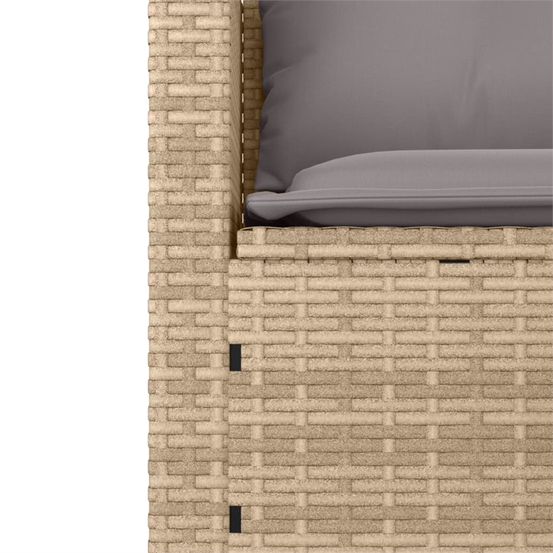 Afuera Living 2-Seater PE Rattan Garden Sofa Set in Beige And Light Gray