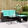 Afuera Living Contemporary 2-Seater PE Rattan Patio Sofa Set in Black