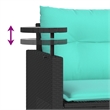 Afuera Living Contemporary 2-Seater PE Rattan Patio Sofa Set in Black
