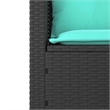 Afuera Living Contemporary 2-Seater PE Rattan Patio Sofa Set in Black
