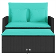 Afuera Living Contemporary 2-Seater PE Rattan Patio Sofa in Black