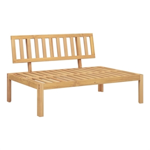 Afuera Living Solid Acacia Wood Pallet Middle Sofa in Natural Wood