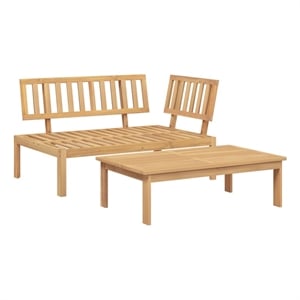 Afuera Living Solid Acacia Wood Pallet Sofa Set in Natural Wood