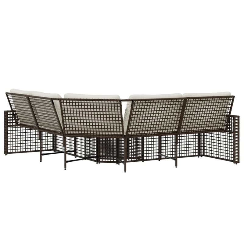 Afuera Living Contemporary Patio Sofa in Brown And Cream With White