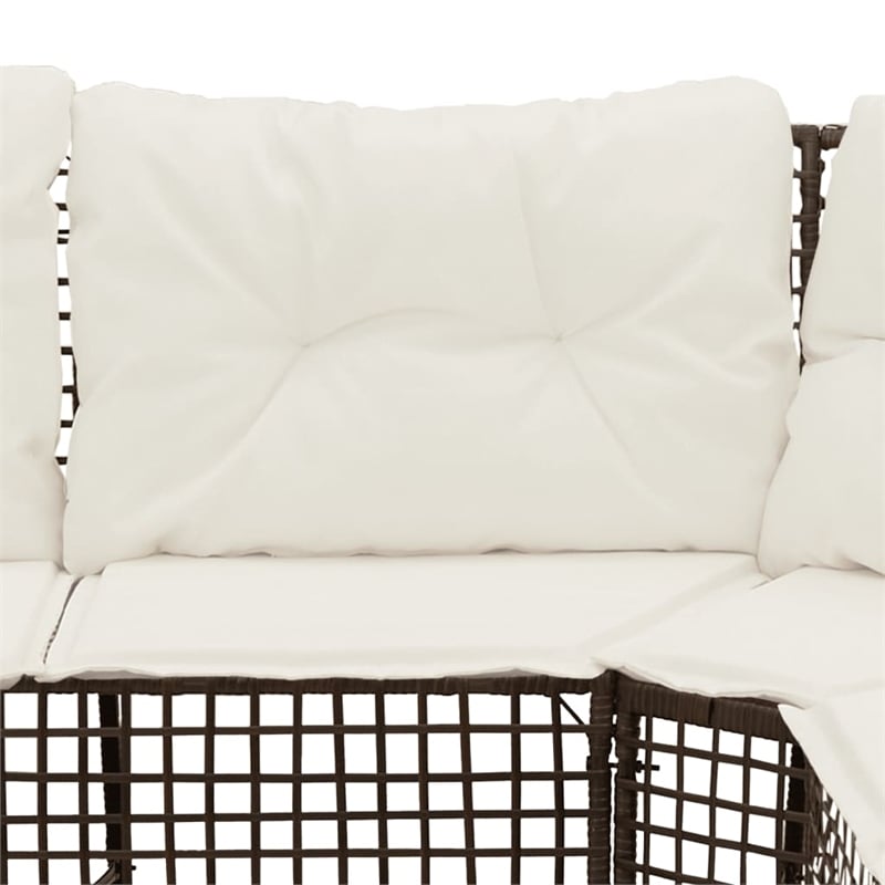 Afuera Living Contemporary Patio Sofa in Brown And Cream With White
